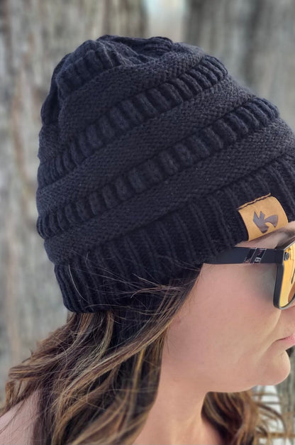 Krash Offroad Black Knit Beanie Womens Hat